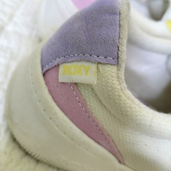 Roxy Charlie Sneakers Sz 9 White Pastel Colorblock LaceUp Surf Skate - Picture 4 of 10